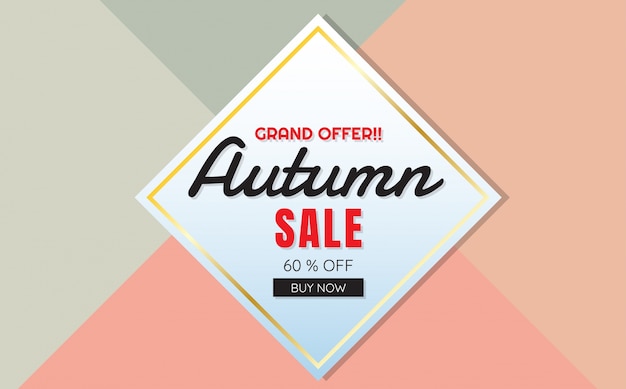 autumn sale template banner Vector background for banner, poster, flyer