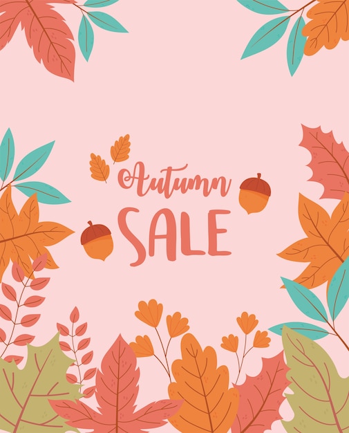 Autumn sale, tree leaves background