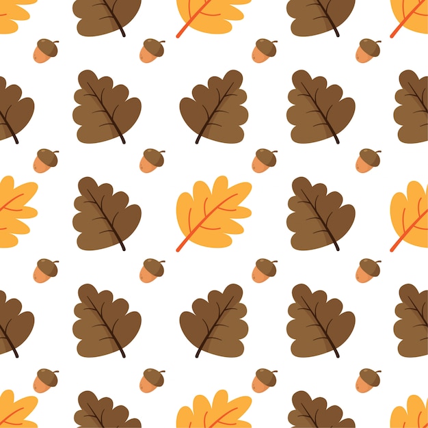 Autumn seamless pattern. Fall leaves.