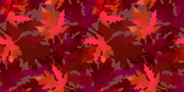 Autumn seamless pattern with bright colored maple leaves