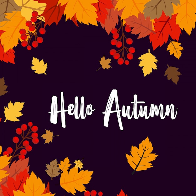 Autumn season design with dark background vector