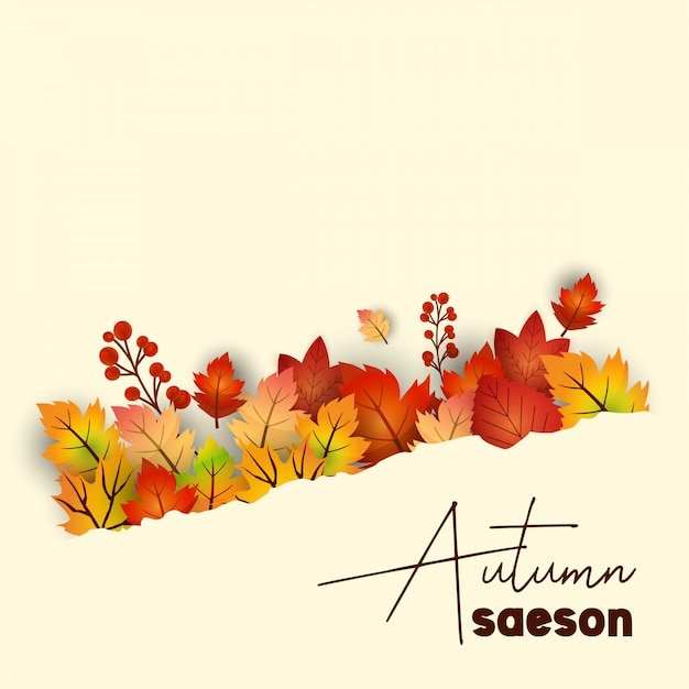 Autumn season design with light background vector