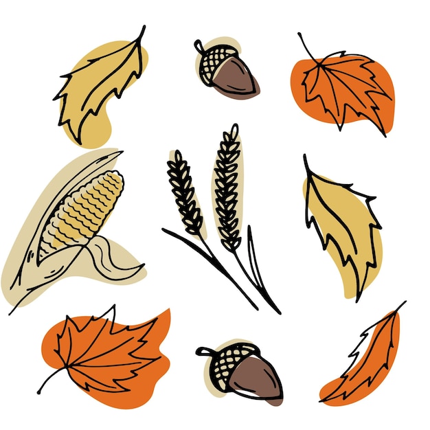 Autumn season happy fall you all vector illustration doodle