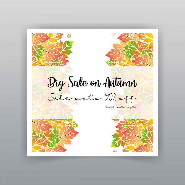 Vector autumn season sale card design vector 