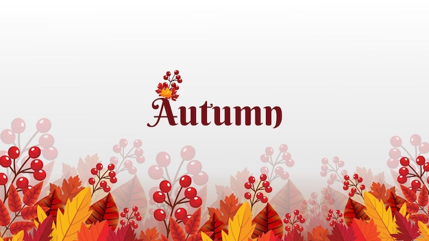 Autumn seasonal write background with falling leaves Premium Vector