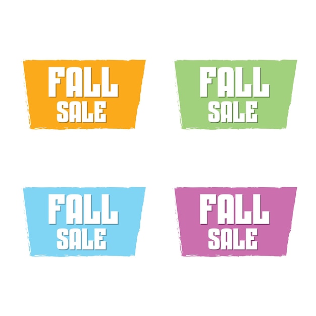 Autumn set sale banners Fall discount design template