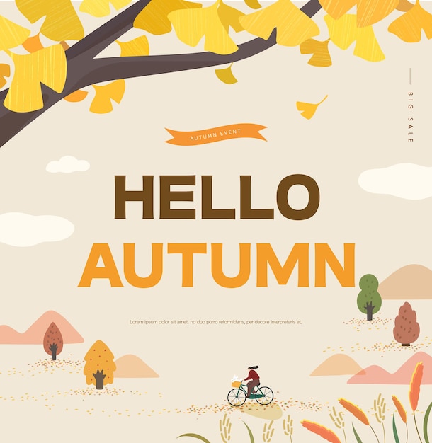 Autumn shopping event illustration Web Banner