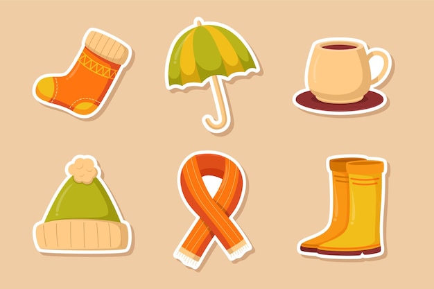 Autumn Sticker Set Collection Design