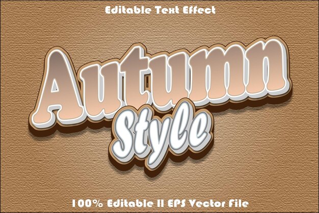 Vector autumn style editable text effect