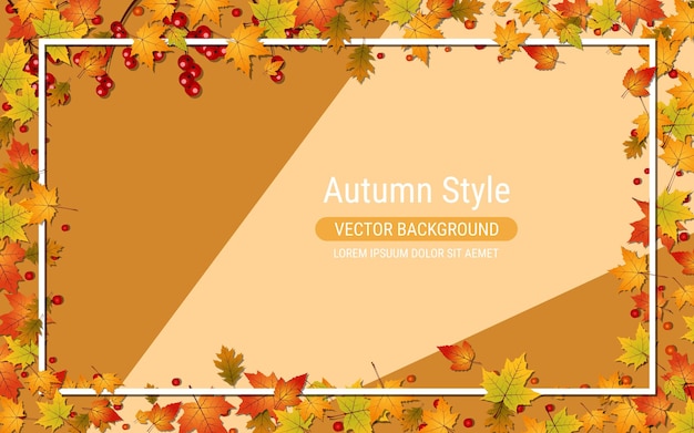 Autumn style elegant background with colorful leaves