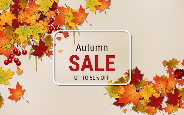 Autumn style elegant vector background for flyer and sale banner