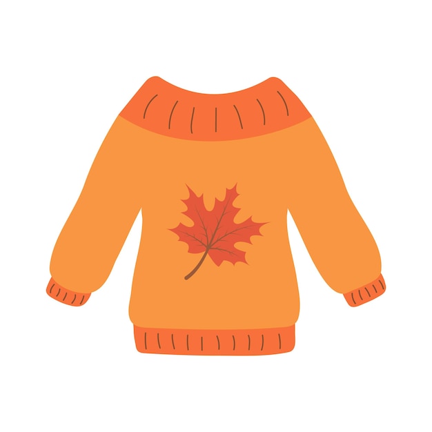 Autumn sweater with maple leaf Cute cozy pullover jersey warm clothes