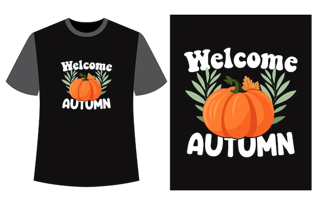 Autumn tshirt design vector illustration fall tshirt Autumn pumpkin tshirt