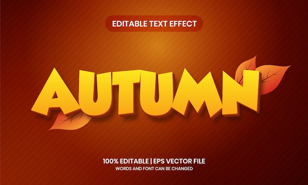 Autumn vector 3D text effect