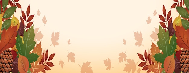 Autumn vector banners Colorful autumn leaves background