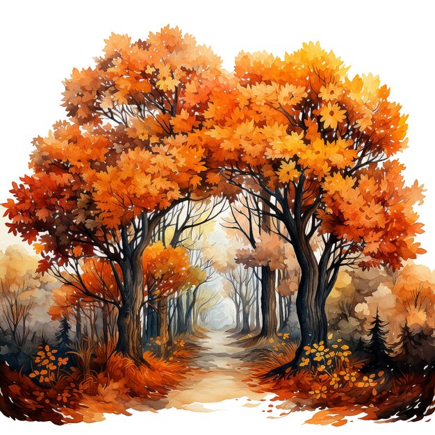 Vector autumn wallpaper watercolor hand paint art