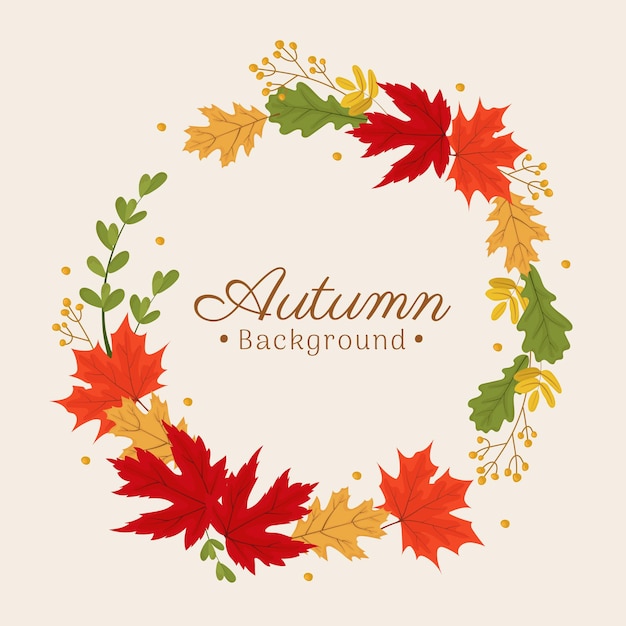 autumn wreath leaves arrangement for background frame summer sale