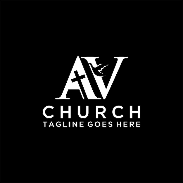 AV letter Christian or church logo design