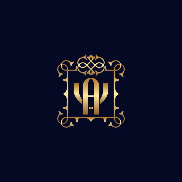 Vector av or va gold ornate royal luxury logo