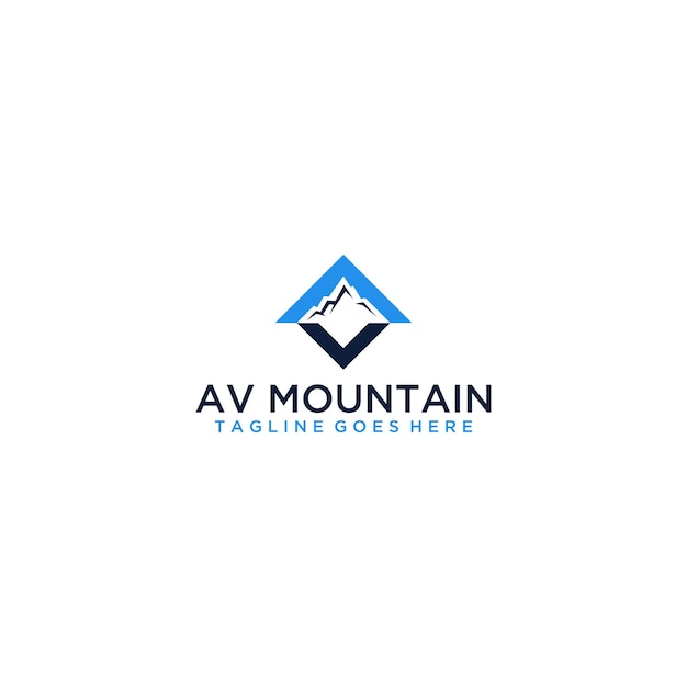 AV VA mountain logo sign design