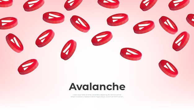 Avalanche AVAX coin falling from the sky AVAX cryptocurrency concept banner background