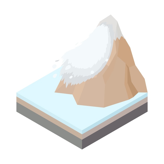 Avalanche icon in cartoon style on a white background vector illustration