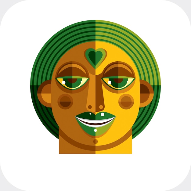 Avant-garde avatar, personality face created in cubism style. Modernistic geometric portrait, multicolored vector illustration of facial expression.