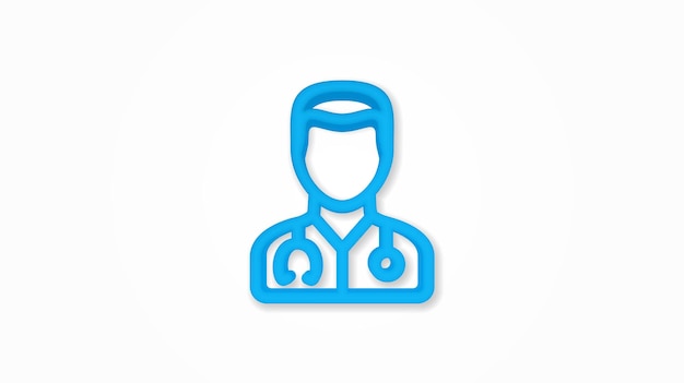 Avatar doctor whith phonendoscope 3d realistic line icon vector illustration