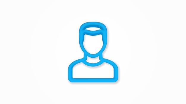 Avatar man realistic icon 3d line vector illustration Top view