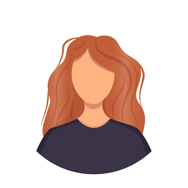 Avatar of a redhaired woman. Portrait of a young girl. Vector illustration of a face.