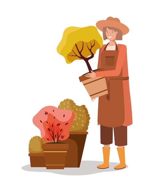 Avatar woman and gardening concept 