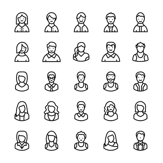 Avatars Line Icons 