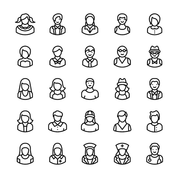 Avatars Line Icons 