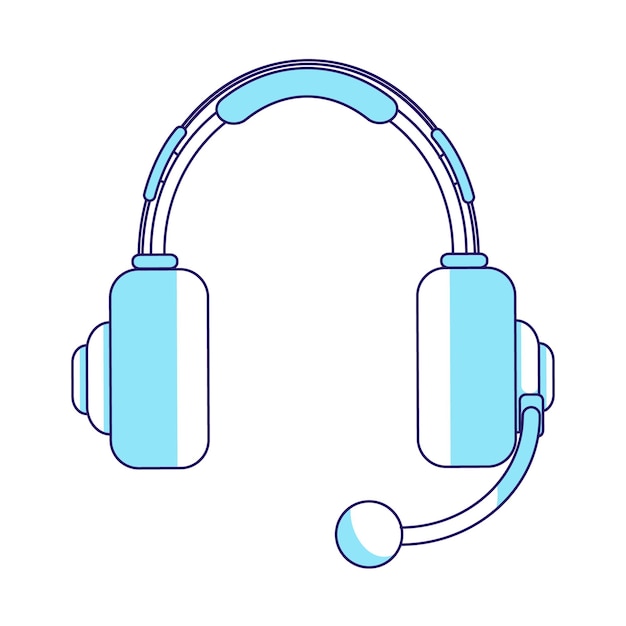 Aviation headset semi flat color vector element