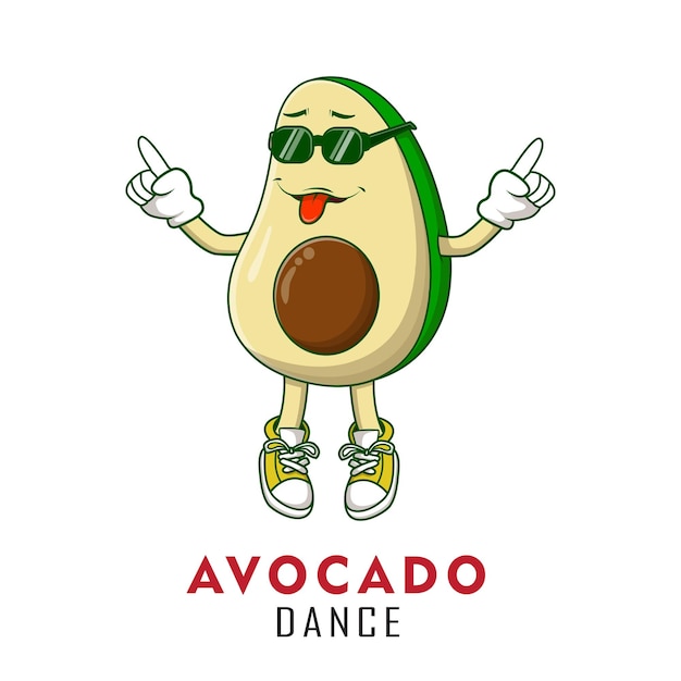 Avocado dance maskot design logo