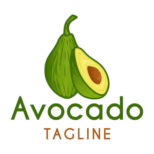 avocado fruit logo design with fresh avocado fruit icon Perfect for fruit labels juice drink icon