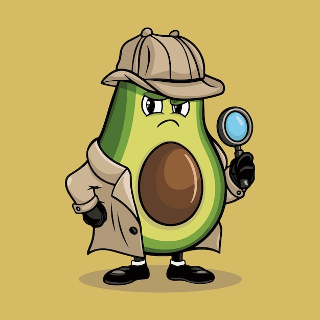 Avocado funny cartoon character