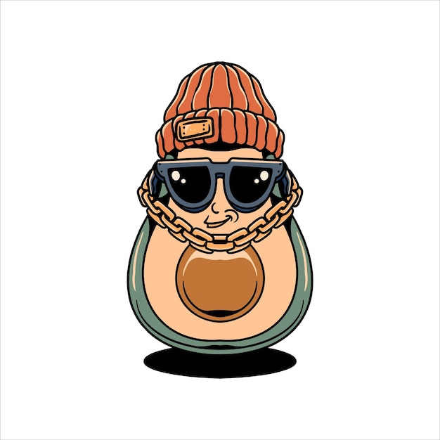 avocado gangster cartoon vector design