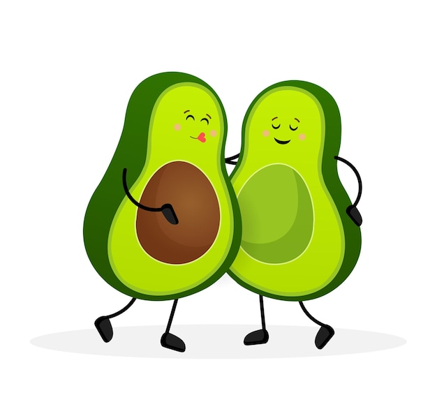 Avocado great design for any purposes Vector hand drawn illustration Funny cartoon character