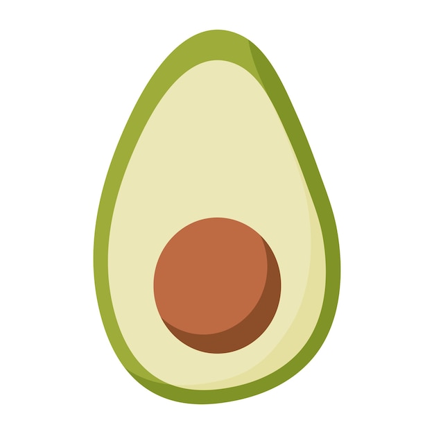 Avocado green fruit flat vector illustration