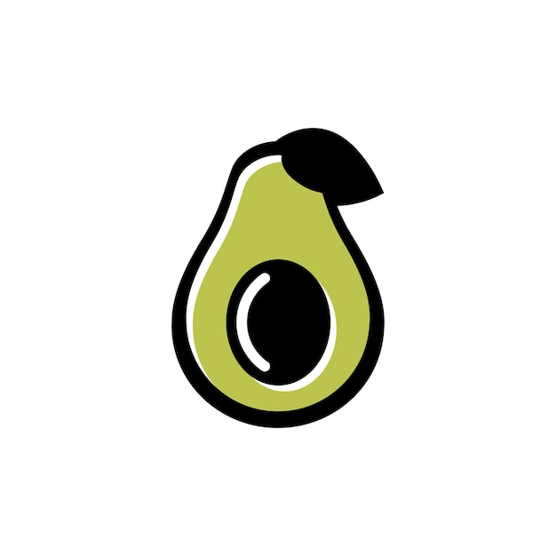 Avocado icon cut in half with a leaf For keto food labels diet food and packaging labels with avocado