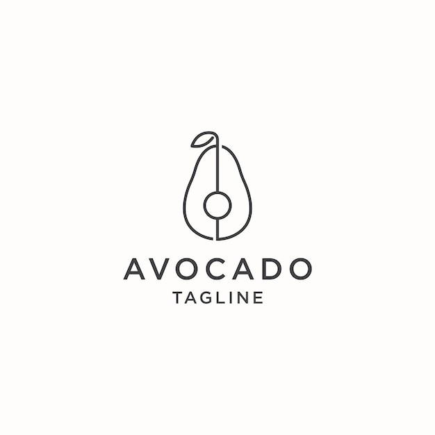 Avocado Logo Icon Design Template Minimalist Simple Modern flat Vector