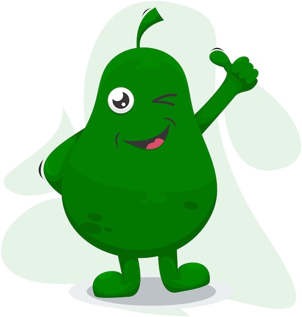 avocado mascot character cartoo design