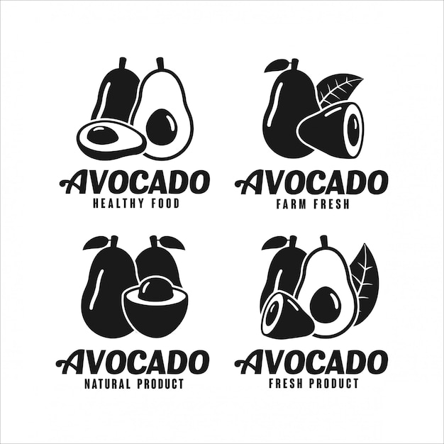 Avocado natural product design logo Collection