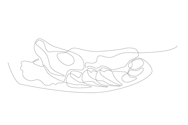 Avocado and nuts line art