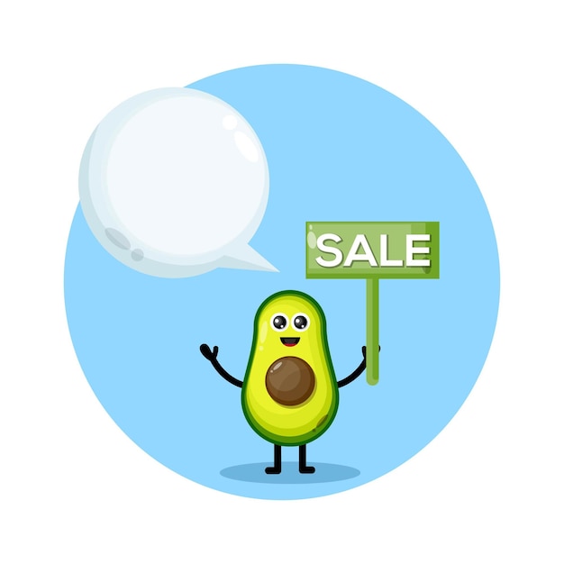 Avocado sale mascot character logo