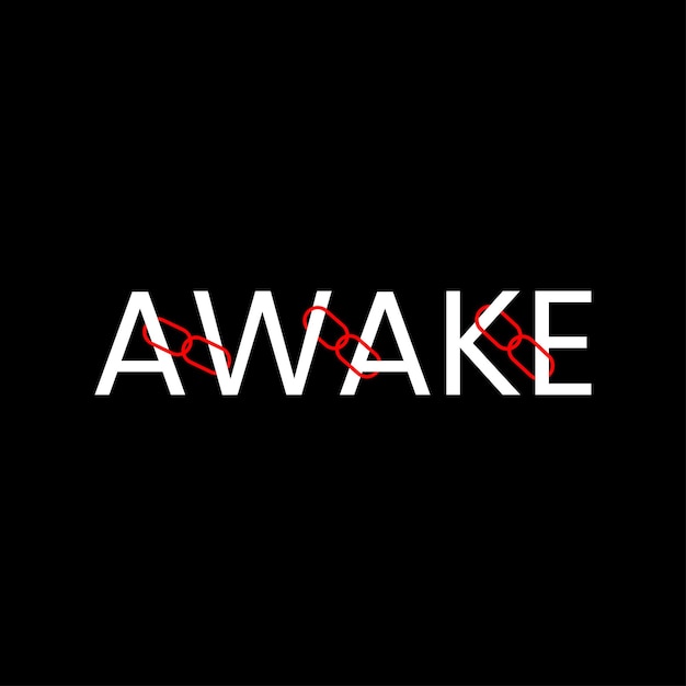 awake typography t shirt text design