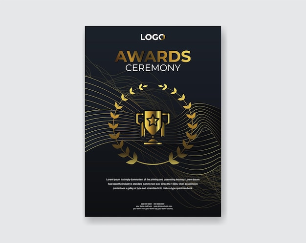 Vector award ceremony luxury invitation flyer poster template design