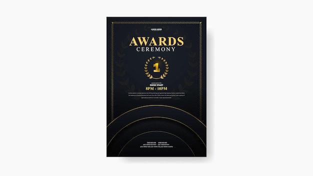 Vector award ceremony luxury invitation flyer poster template design