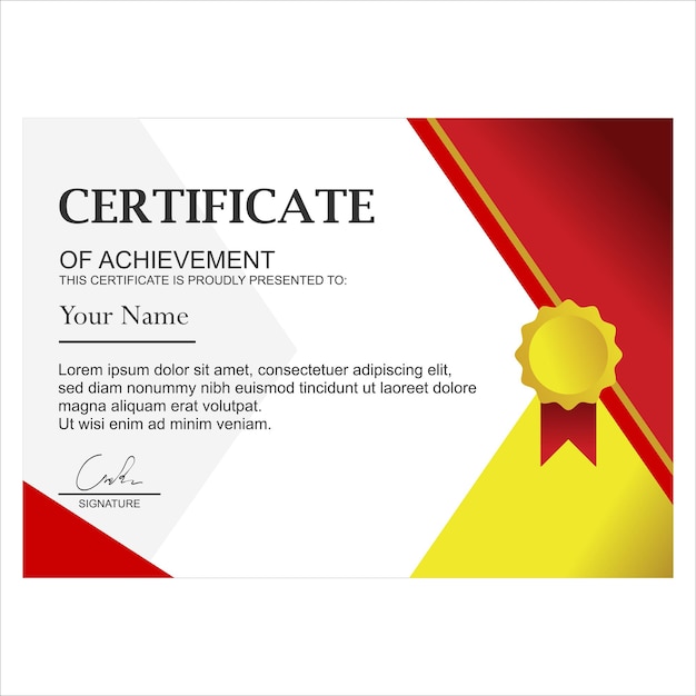 Award certificate design template can be used for digital and print